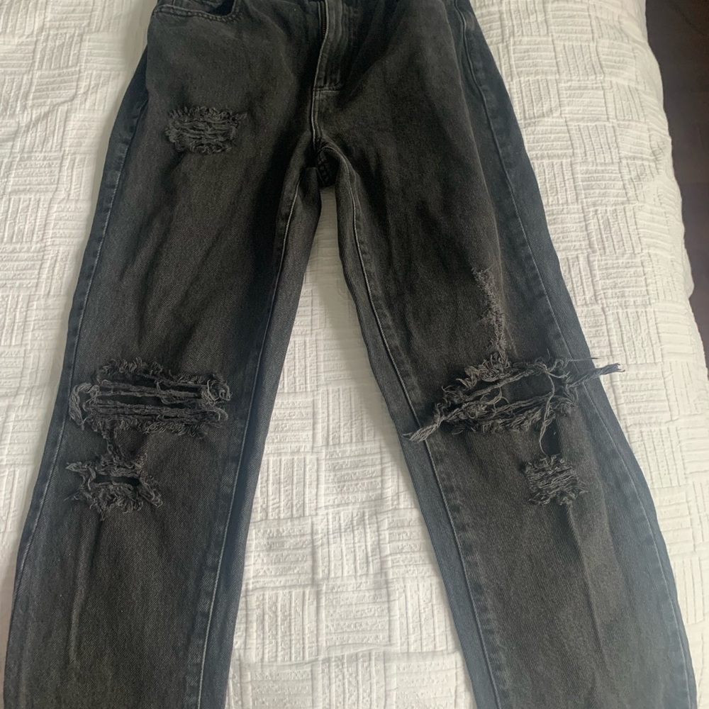 Black Boyfriend Distressed Jeans
